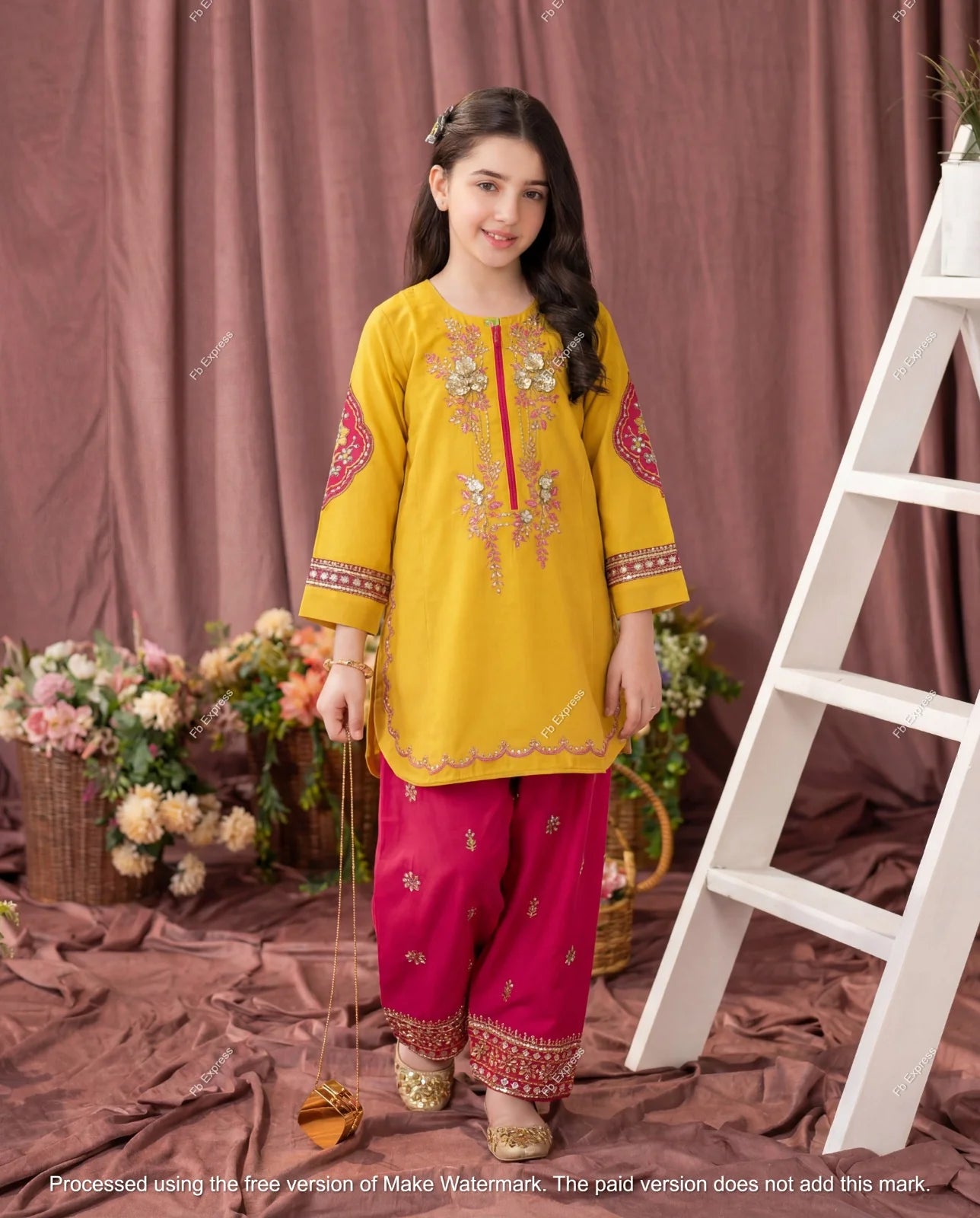 Peru Outfit Girls Eid Special Lawn Embroidered Dress